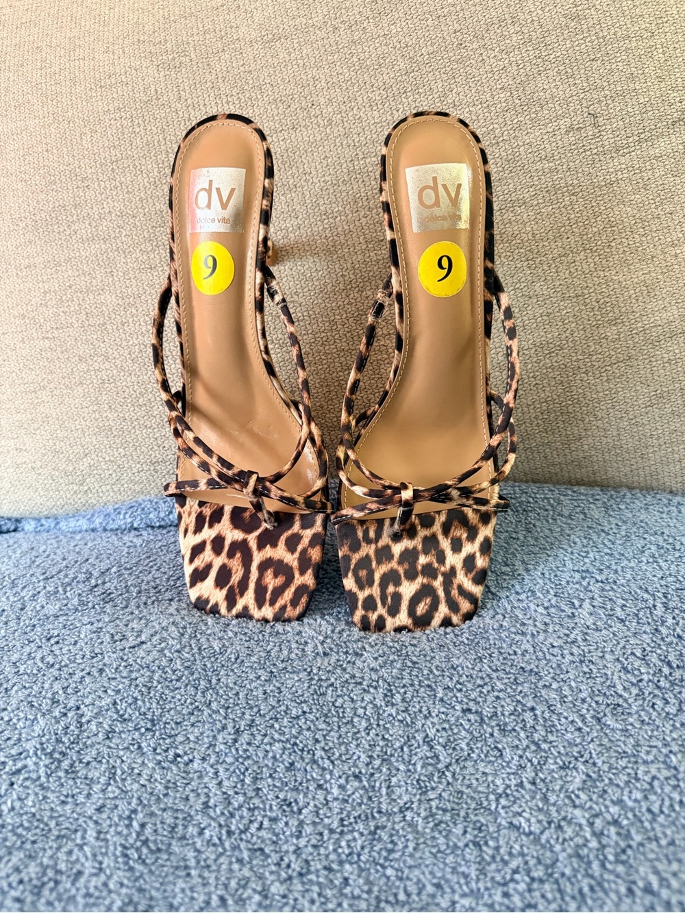 DV by Dolce Vita Leopard Print Strappy Sandals - Brown/Black